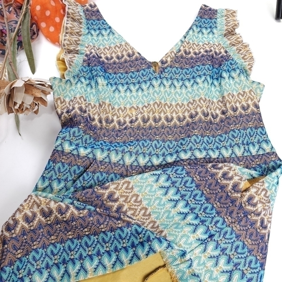 Anthropologie Tabitha Gorgeous Blue Brown Stripe Weave Sz 6 - Picture 9 of 15